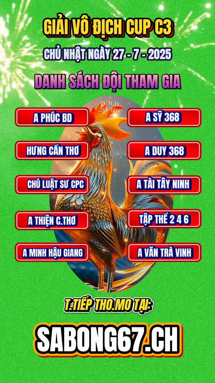 Danh sách đội tham dự giải C3 ngày 27/7/2025