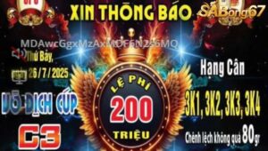 GIẢI ĐÁ GÀ VÔ ĐỊCH CÚP C3 NGÀY 27/7/2025