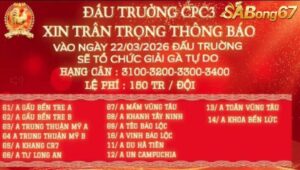GIẢI GÀ TỰ DO BỒ CPC3 NGÀY 22/3/2026